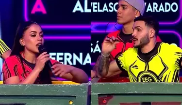 Onelia Molina encara a Mario Irivarren durante juego