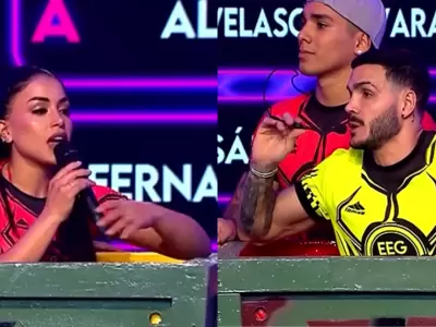 Onelia Molina encara a Mario Irivarren durante juego