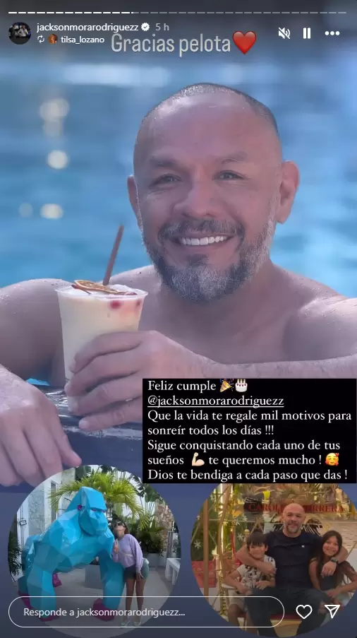 Jackson Mora responde mensaje de Tilsa Lozano. (Instagram)