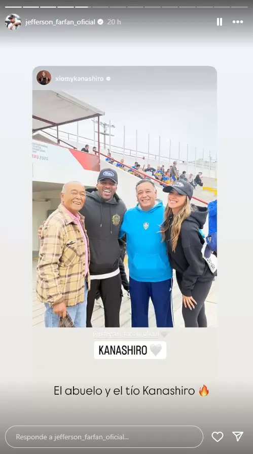 Jefferson Farfn presente en la familia de Xiomy Kanashiro. (Instagram)