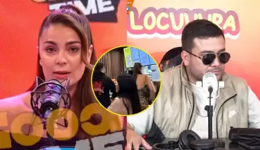 Laura Spoya fue captada en restaurante de San Isidro junto a streamers 'El Cholo Mena', Tonino y Abner Robles.