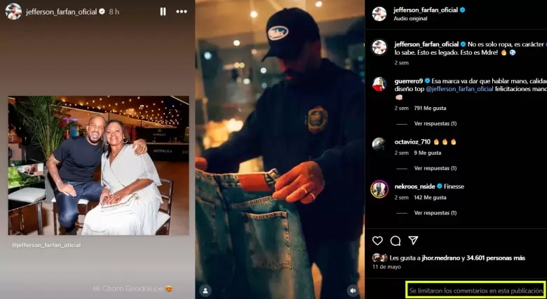 Jefferson Farfn limita comentarios en redes