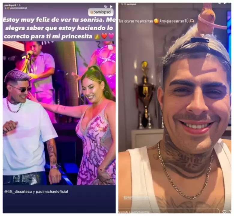 Mensajes de Pamela y Paul en redes sociales.