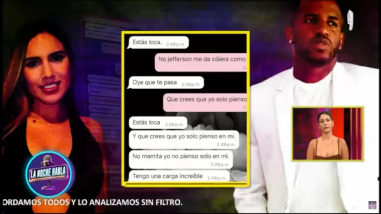 Supuestos chats entre Jefferson Farfn y Darinka Ramrez en abril del 2023. (La Noche Habla)