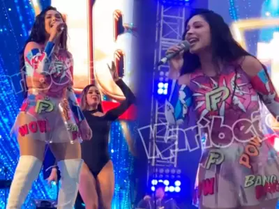 Pamela Franco hizo gozar al pblico en el 16 aniversario de Radio Karibea