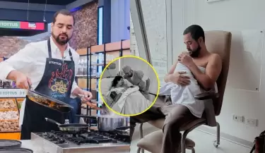 Franco Cabrera comparti fotos del nacimiento de su beb.