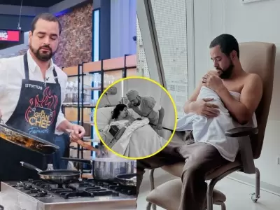 Franco Cabrera comparti fotos del nacimiento de su beb.
