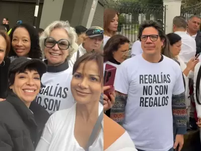 Figuras del teatro y la televisin se movilizaron en el Centro de Lima.