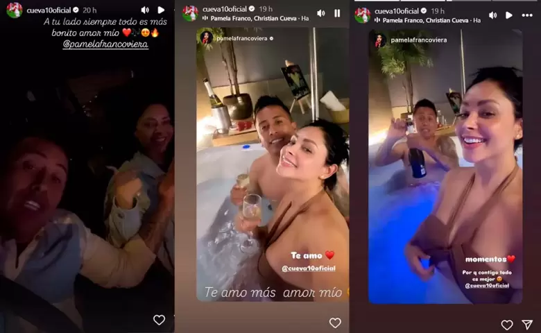 Historias de Pamela Franco y Christian Cueva en redes