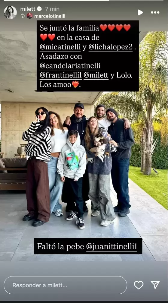 Publicacin de Marcelo Tinelli compartida por Milett.