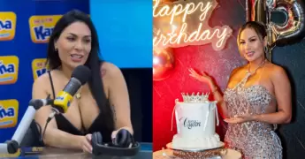 Milett Figueroa celebra su cumpleaos con Marcelo Tinelli.
