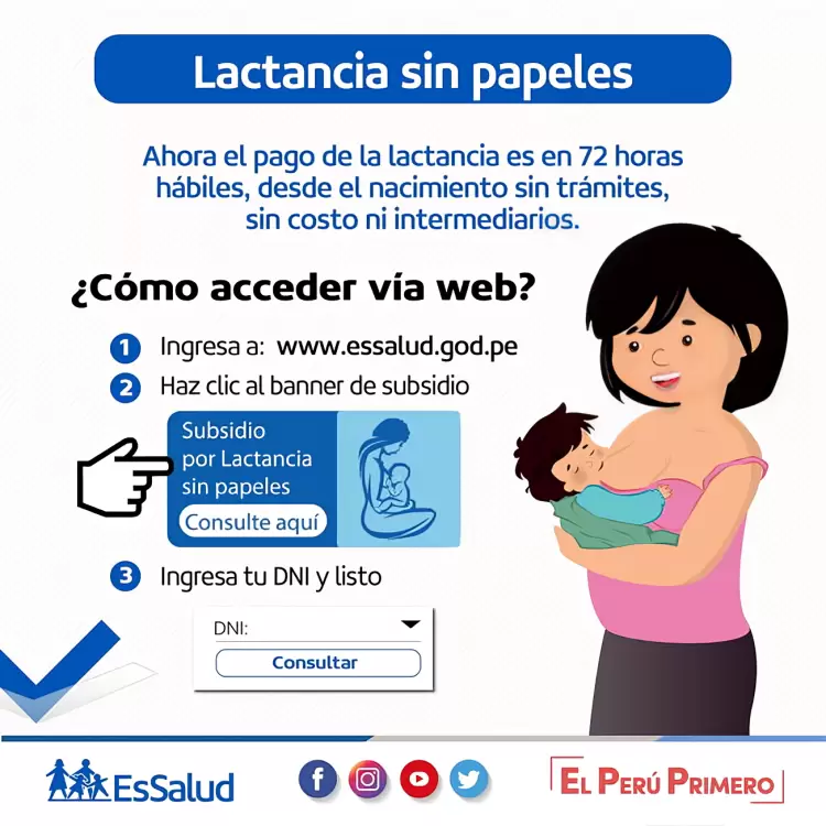 Subsidio de 820 soles que se entrega a madres aseguradas.