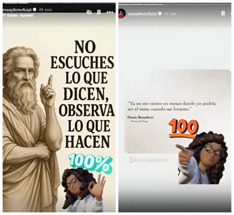 Indirecta de Eva Ayllón en redes.
