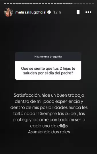 Melissa Klug agradecida por celebrar el Da del Padre