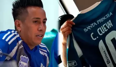As Christian Cueva fue presentado en Emelec
