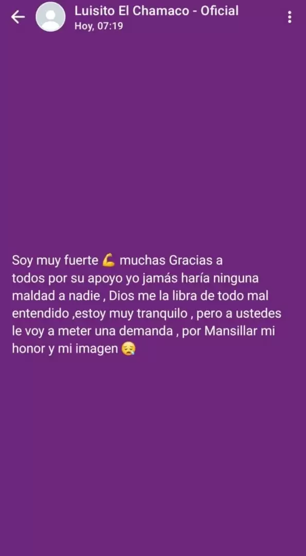 Luisito Caycho se pronuncia tras denuncia en su contra