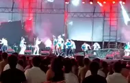 Pudo ser tragedia! Pantalla LED colapsa en pleno show de Orquesta Internacional Yurimaguas en Tarapoto