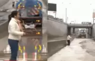 Reportera es mojada EN VIVO mientras haca un reportaje sobre las lluvias: "Me acaba de embarrar"