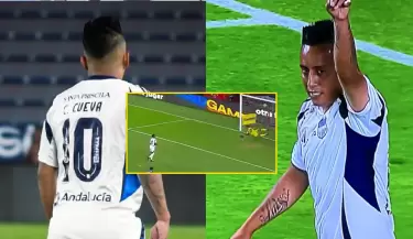 Christian Cueva anot su primer gol con Emelec.