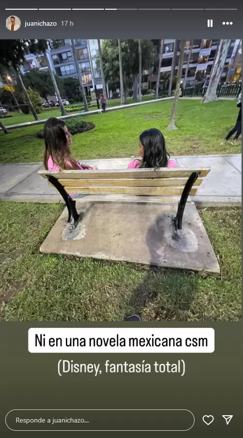 Historia de Juan Ichazo sobre acercamiento de Macarena Vlez y Johana Cubillas. (Instagram)