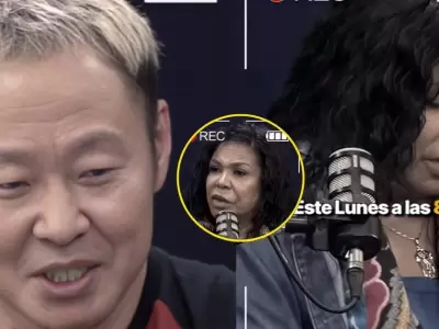 Eva Aylln sorprende con su reaccin en podcast de Kenji Fujimori.