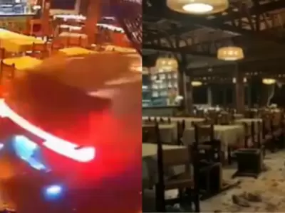 Sujeto estrella su camioneta contra restaurante en La Molina