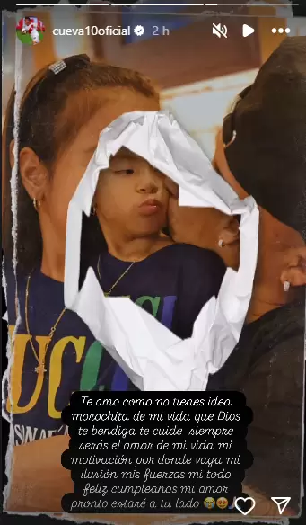 Cueva saluda a su hija por su cumpleaos