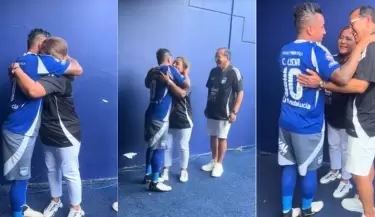 Christian Cueva llora al recibir la visita de sus padres