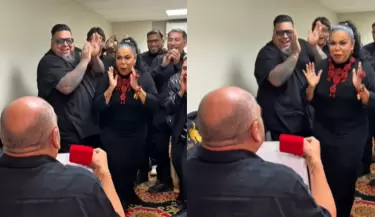 Eva Aylln es sorprendida con pedida de mano.