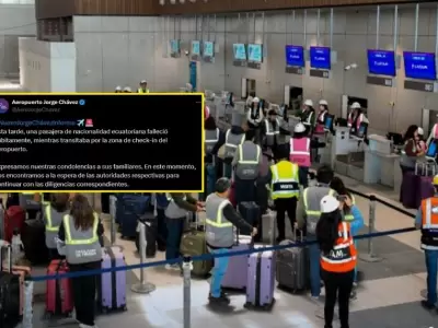 Pasajera ecuatoriana fallece en el nuevo terminal del aeropuerto Jorge Chvez.
