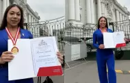 Dayanita fue condecorada en el Congreso de la República por el parlamentario Waldermar Cerrón