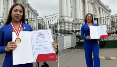 Dayanita fue condecorada en el Congreso