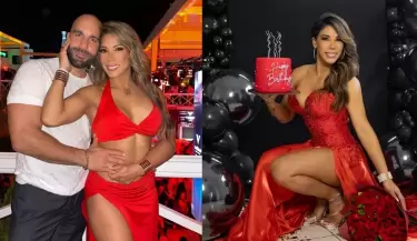 Karen Dej celebr sus 45 aos y recibi sorpresa de su novio.