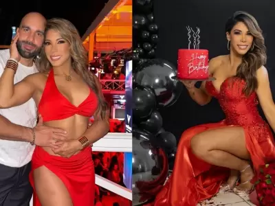 Karen Dej celebr sus 45 aos y recibi sorpresa de su novio.
