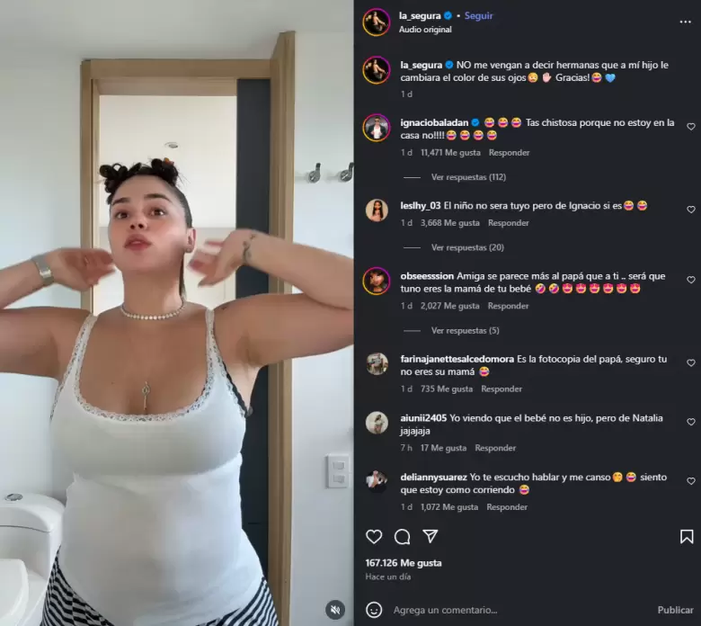 Ignacio Baladn comenta video de Natalia Segura. (Captura de pantalla)