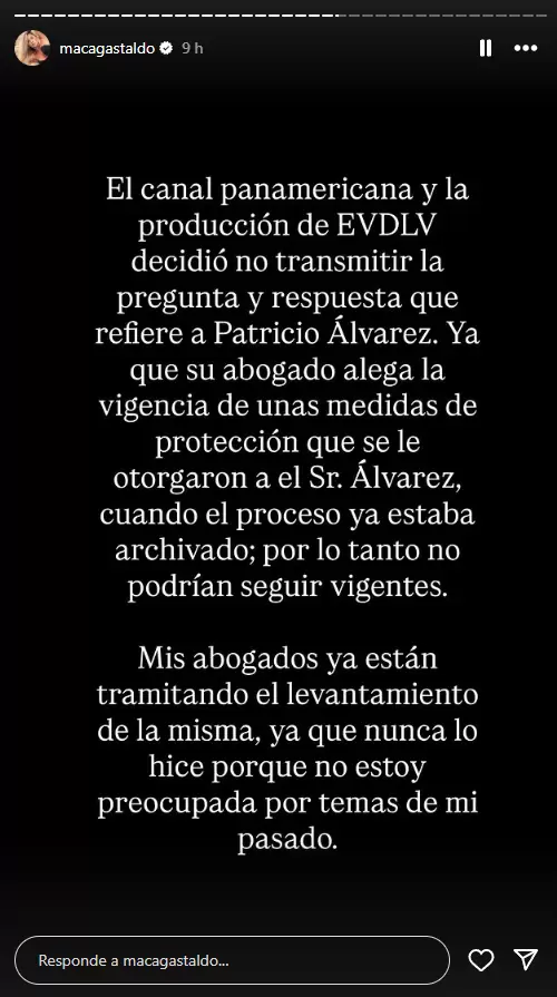 Macarena Gastaldo sobre la pregunta 15. (Instagram)
