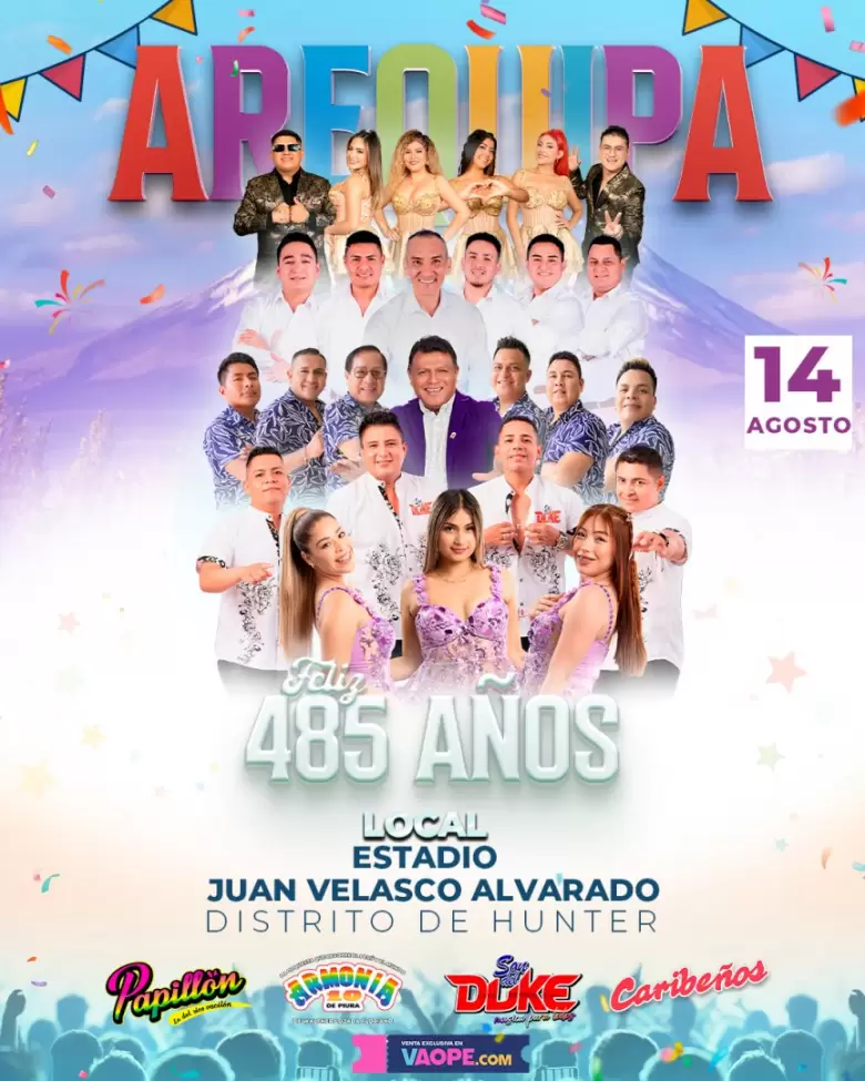 Papilln celebra los 485 aos de Arequipa.