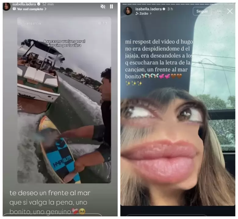 Isabella Ladera le deja mensaje a Hugo Garca.