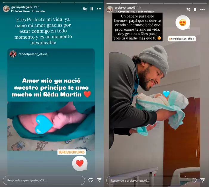 Greissy Ortega da a luz y se derrite por Randol Pastor. (Instagram)
