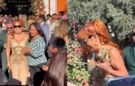 Magaly la roba la atencin en boda a la que asisti en Arequipa: "Acompaando a nuestros amigos"