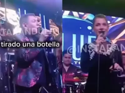 Dilbert Aguilar sufre incidente en concierto con su esposa