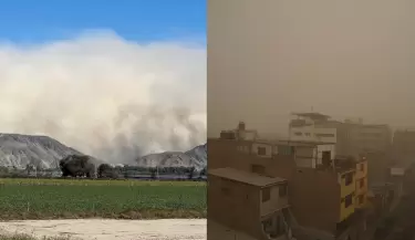 Tormenta de arena sorprende a ciudadanos en Ica
