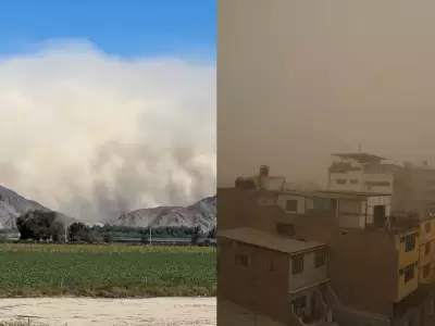 Tormenta de arena sorprende a ciudadanos en Ica