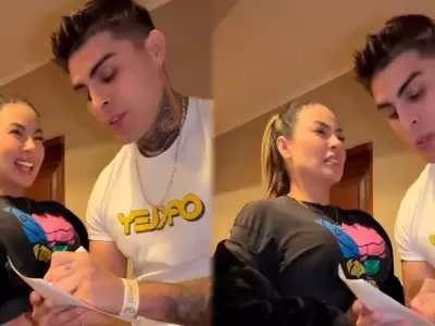 Pamela Lpez hace mueca tras respuesta de Paul Michael sobre su edad.