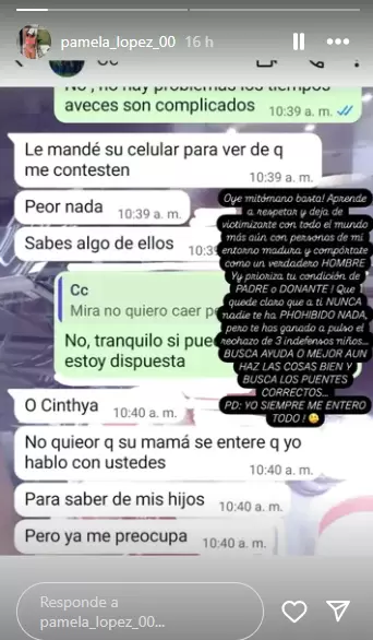 Pamela Lpez filtra chats con Cueva