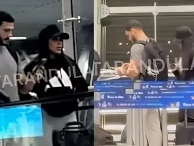 Onelia Molina y Mario en Aeropuerto de Santiago de Chile.