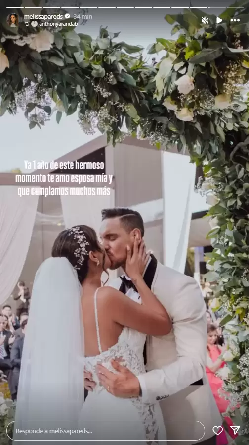 Anthony Aranda feliz por su primer ao de casados con Melissa Paredes. (Instagram)
