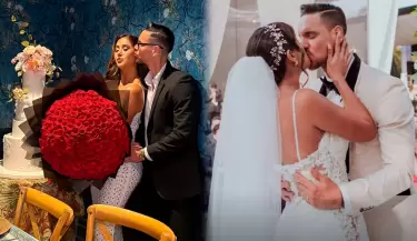 Melissa Paredes y Anthony Aranda festejaron su primer ao de casados.
