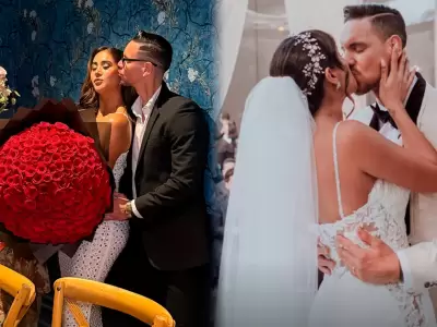 Melissa Paredes y Anthony Aranda festejaron su primer ao de casados.