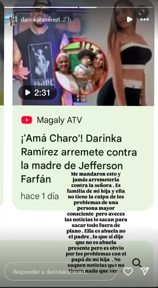 Darinka Ramrez aclara declaraciones sobre madre de Jefferson Farfn.